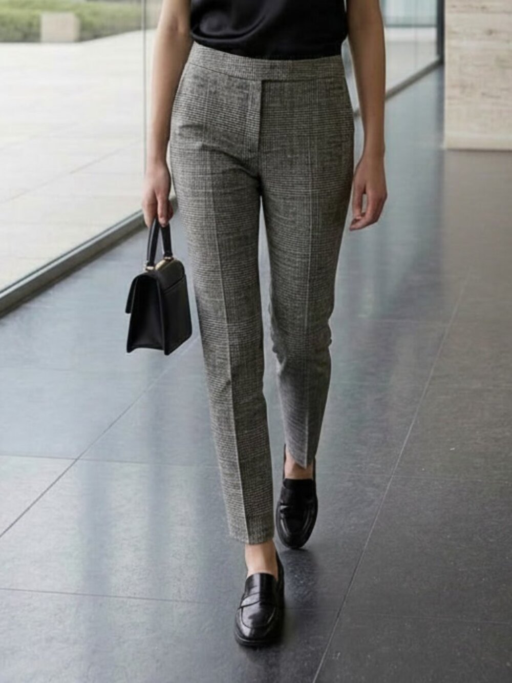 Whistles Women's Glen Plaid Trousers Pants Size US 4
